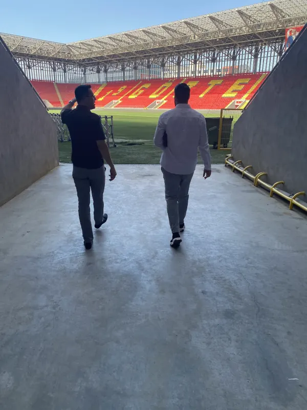 Ismet Tasceken at a stadium